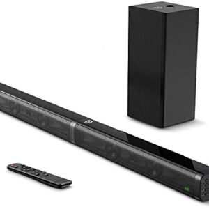 BOMAKER Sound Bar with Subwoofer, Ultra-Slim 2.1 CH Bluetooth Sound Bars for TV, 100W/110dB, 5 EQ Modes, 31 Inch Soundbar TV Speakers, LED Display, Wireless Surround Sound System Home Theater Audio