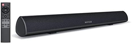 80Watt 34Inch Sound bar, Bestisan Soundbar Bluetooth 5.0 Wireless and Wired Home Theater Speaker (DSP, Bass Adjustable, Optical Cable Included, Worry-Free 90-Day Trial, 2019 Upgraded)