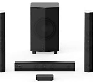 Enclave CineHome PRO 5.1 HD Wireless Home Theater Surround Sound System for TV - THX, 24 Bit Dolby Digital, DTS, and WiSA Certified - CineHub Bundle Edition - Plug and Play Home Theater