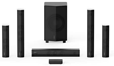Enclave CineHome PRO 5.1 HD Wireless Home Theater Surround Sound System for TV - THX, 24 Bit Dolby Digital, DTS, and WiSA Certified - CineHub Bundle Edition - Plug and Play Home Theater