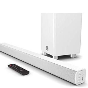Majority K2 Bluetooth Sound Bar with Subwoofer, Home Audio System for TVs/Smart TVs, Monitor, Flat Screen, for Gaming, Home Theater and Movies, with RCA, HDMI ARC, Optical and USB Connection