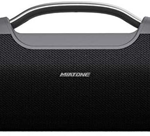 MIATONE 60W Portable Speaker with Titanium Subwoofer, Wireless Outdoor Waterproof Big Loud Bluetooth Speakers for Camping (Black)