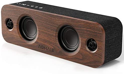 AOMAIS Life Bluetooth Speaker, 30W Loud Home Party Wireless Bluetooth Speakers, 2 Woofers&2 Tweeters for Super Bass Stereo Sound,TWS and 100Ft Bluetooth V5.0,12-Hour Playtime Subwoofer, Imitation Wood