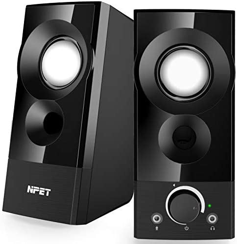 NPET CS20 Computer Speakers, 2.0 Channel USB Powered Multimedia Speakers