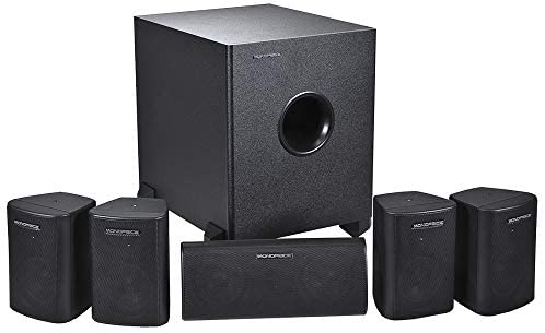 Monoprice 5.1 Channel Home Theater Satellite Speakers And Subwoofer - Black
