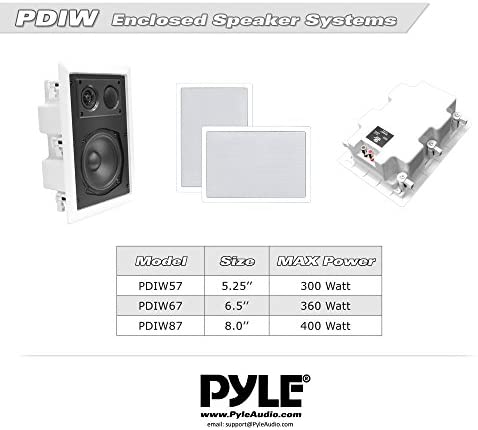 400 Watt Stereo In-wall / In-ceiling 8" Enclosed Full Vary Deep Bass Speaker System