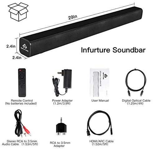 Soundbar, Infurture B1 29-Inch TV Sound Bar with Subwoofer
