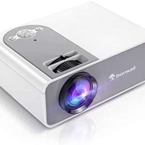 Outdoor Movie Projector, LED Mini Projector 1080P and 200" Display Supported, 5500 Lux Video Projector 2000:1 Contrast Ratio for Outdoor Movie Home Theater, Compatible with HDMI,TV Stick,Laptop,TF/SD
