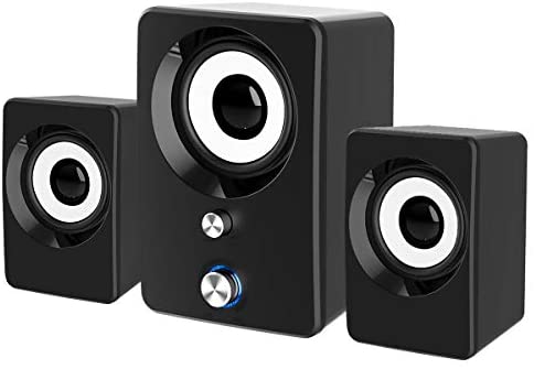 Computer Speakers, Maboo 3.5mm Jack PC Speakers Wired with Subwoofer, USB Powered Multimedia 2.1 Channel for Desktop