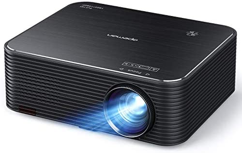 Projector, APEMAN Native 1920x1080P HD Portable Projector, Support 4K, 300" Screen for Home Theater/Outdoor Movie, 4D Electronic Keystone, 75% Zoom, for Smartphone,PC,Xbox,PS4,TV Stick(2021 Upgrade)