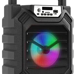 Portable Bluetooth Speaker with Light Wireless Bluetooth Speakers Subwoofer Indoor/Outdoor discolor Party Speaker Support Karaoke TF Card AUX Input U-Disk Play MP3 Music for Home Phone Camping