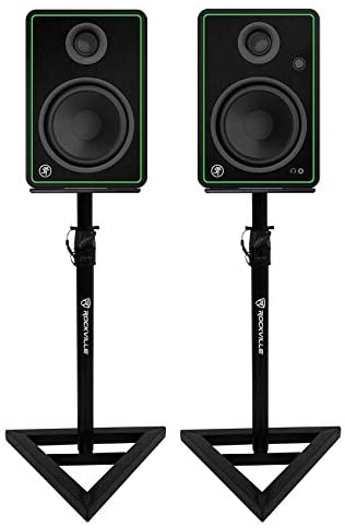 2) Mackie CR5-X 5" Reference Multimedia Studio Monitor Speakers+Stands+Foam Pads