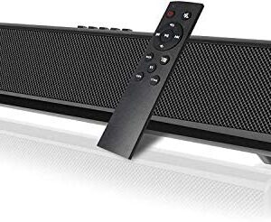 Sound Bars for TV with Subwoofer 15.7 Inch Surround Sound Soundbar Bluetooth/AUG/USB/Coax Connectivity for TV PC Phone Home Theater Tablet, Wired&Wireless Portable Sound bar with DSP Remote Control