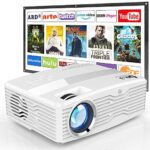 [Full HD Native 1080P Projector with 100Inch Projector Screen] 7500Lumens LCD Projector Full HD Projector Max 300" Display, Compatible with TV Stick, HDMI, AV VGA, PS4, Smartphone for Outdoor Movies