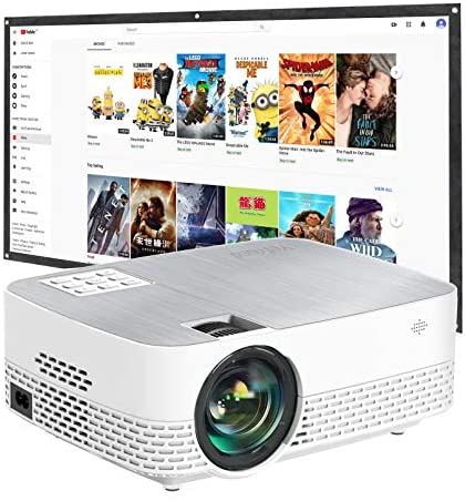 Yefound Projector Movie Projector Mini Projector with Screen Included Full HD 1280x720P Home Theater Projector,1080P Supported Compatible with for HDMI/USB/TV Stick/PS4/PC/TF