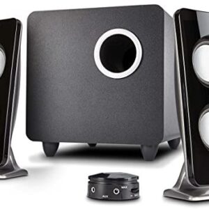 Cyber Acoustics 62W 2.1 Stereo Speaker with Subwoofer - Great for multimedia laptop or PC computers - perfect for Music, Movies, and Gaming (CA-3610),Black (Renewed)