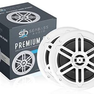 SEABASS Premium 6.5” 2-Way Weatherproof Marine Speakers (2-Pack)