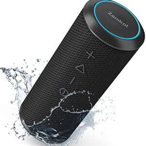 【2021 Newest】 Zamkol Bluetooth Speaker, 24W Speakers Bluetooth Wireless with Deep Bass and Loud Sound, 15H Playtime, IPX6 Waterproof, TWS, Built-in Mic, Portable Bluetooth Speakers for Home Outdoor