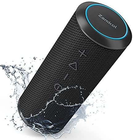 【2021 Newest】 Zamkol Bluetooth Speaker, 24W Speakers Bluetooth Wireless with Deep Bass and Loud Sound, 15H Playtime, IPX6 Waterproof, TWS, Built-in Mic, Portable Bluetooth Speakers for Home Outdoor