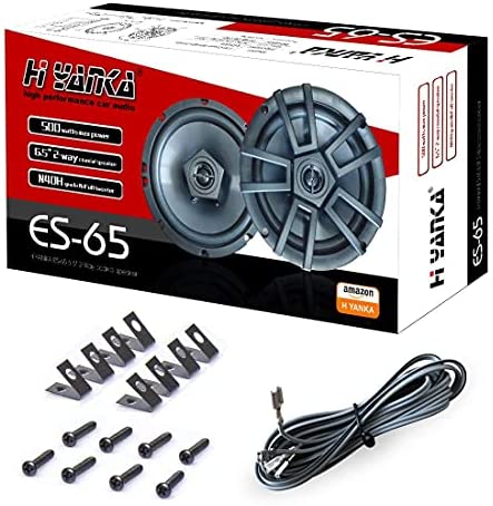 H YANKA ES-Sequence 6.5”Full Vary Stereo 500 Watt Max 2-Approach Coaxial Automobile Audio Speaker