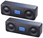 2Pack Bluetooth Speaker,Crystal Clear 3D Stereo Hi-Fi Bass Portable Wireless Bluetooth Speaker 5.0 with 18H Playtime,Two Speaker Together Create Wonderful Sound,Blue