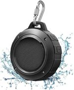 Bluetooth Speaker, Waterproof Bluetooth Speaker with 6H Playtime, Loud HD Sound, Shower Speaker with Suction Cup & Sturdy Hook, Compatible with iOS, Android, PC, Pad(Black)
