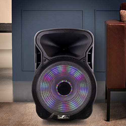 beFree Sound BFS-5800 Bluetooth Rechargeable, Social gathering Speaker with Illuminating Lights, 15'' W, blue