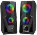 Computer Speakers RGB Gaming Speaker 2.0 USB Powered Stereo Volume Control，ARCHEER Dual-Channel Multimedia Speakers with LED Light for PC Desktop Laptop Tablet Smartphones(10W) (Renewed)