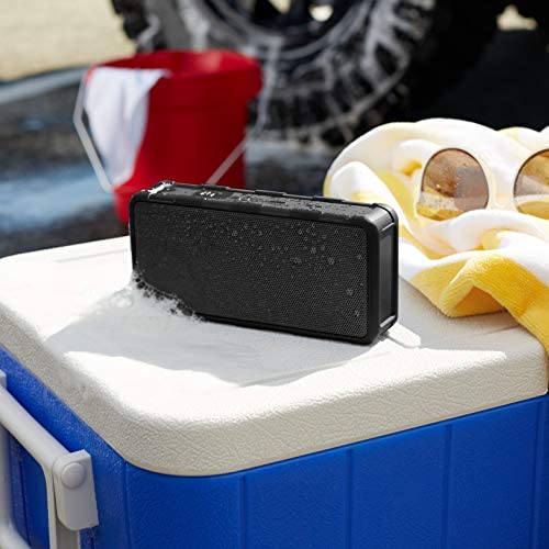Amazon Fundamentals Transportable Outside IPX5 Waterproof Bluetooth Speaker - Black, 5W