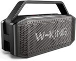 Bluetooth Speaker, W-KING 60W Super Punchy Bass, Crisp Loud, IPX6 Waterproof, Bluetooth 5.0, 40H Playtime, Portable, 12000mAh Battery Power Bank, TWS, NFC, Mic, Outdoor, Party, Camping