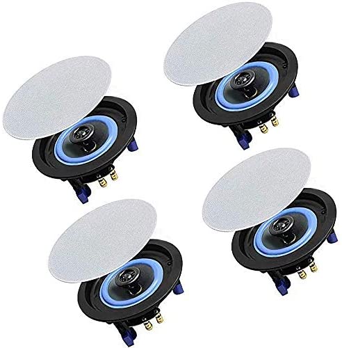 Herdio 4 Inches 160 Watts 2 Way Flush Mount Bluetooth Ceiling Speakers Perfect for Bathroom, Kitchen,Living Room,Office(2 Pairs)