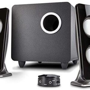 Cyber Acoustics 62W 2.1 Stereo Speaker with Subwoofer - Great for multimedia laptop or PC computers - perfect for Music, Movies, and Gaming (CA-3610),Black