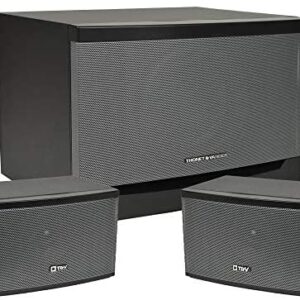 Thonet and Vander Laut Bluetooth 340 Watt Multimedia 2.1 Speaker System with Subwoofer, Enhanced Bass, Wood Construction, Dual RCA Stereo Inputs, Compatible with Alexa